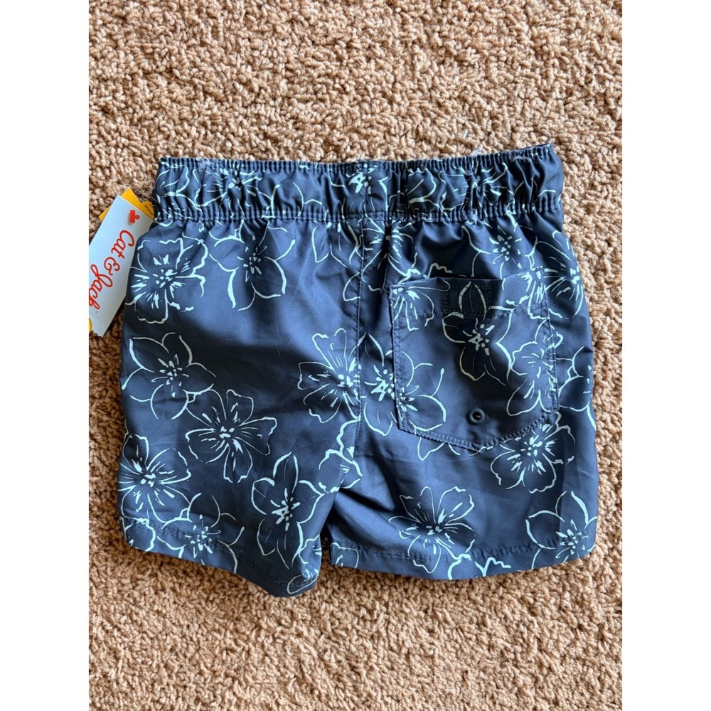 Cat & Jack Hawaiian Floral Mesh Lined Swim Trunks Shorts Boy 6-7 Small NEW NWT - Picture 4 of 9